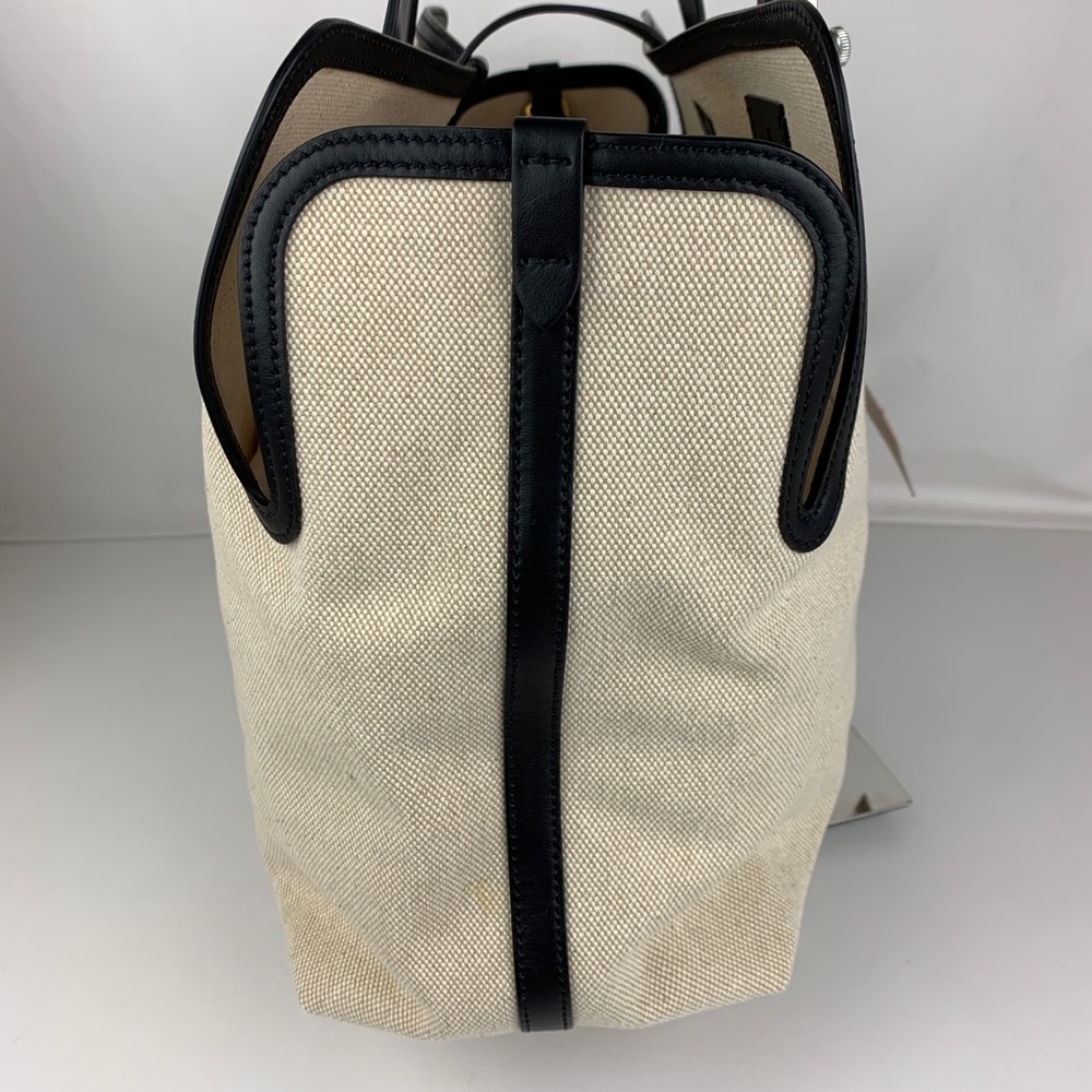 New Burberry Soft Cotton & Leather Belt Bag - Picture 6 of 8